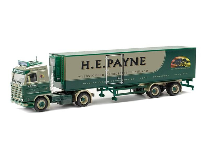 SCANIA 143 с полуприцепом-рефрижератором " H.E. PAYNE ", зеленый
