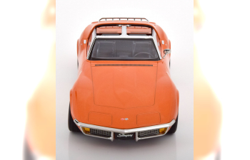 CHEVROLET Corvette C3 with removable roof parts and side pipes (1972), orange-metallic