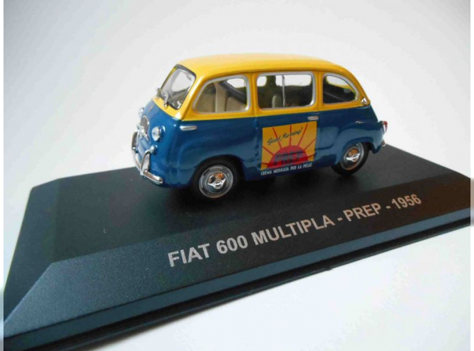 FIAT 600 Multipla Crema Medicata Prep 1953, Blue Yellow