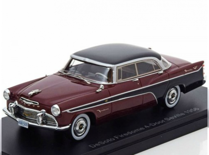 DESOTO Firedome Seville 4-dr (1956), metallic dark red / black