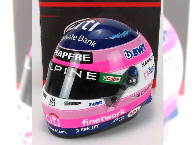 BELL HELMET F1 Casco Helmet A522 Team Alpine Bwt N 14 Season (2022) Fernando Alonso, Blue Pink White