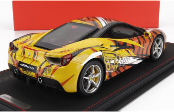 FERRARI 458 Gtb Ipe Tiger (2021) - Con Vetrina - With Showcase, Yellow Orange Black