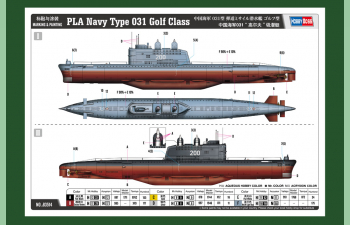 Сборная модель Подводная лодка PLA Navy Type 031 Golf Class