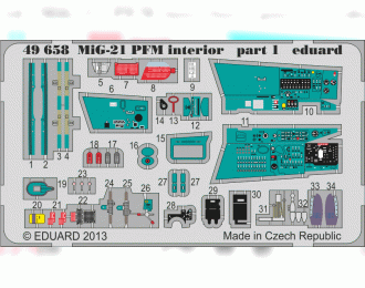 Фототравление МиГ-21ПФМ интерьер