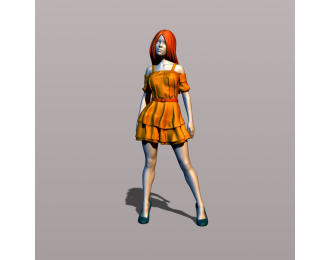 Фигура В летнем платье, окрашенная