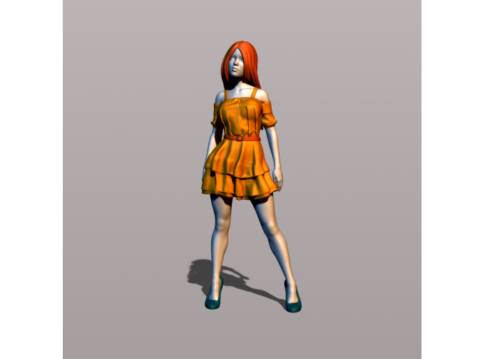 Фигура В летнем платье, окрашенная