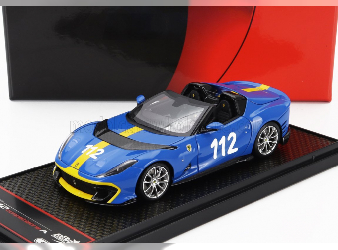 FERRARI 812 Competizione A Spider №112 (2022), French Racing Blu - Blue Yellow