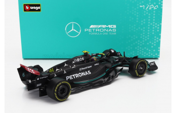 MERCEDES-BENZ GP F1 W14 Team Mercedes-AMG Petronas Formula One №44 Season (2023) Lewis Hamilton - With Pilot And Showcase, Matt Black