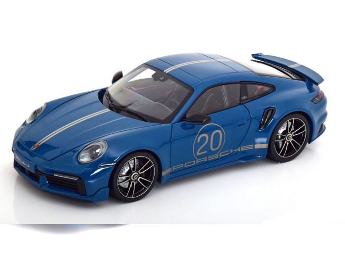 PORSCHE 911 (992) Turbo S Sport Design (2021), blue silver