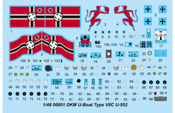 Сборная модель Подлодка DKM U-Boat Type VIIC U-552