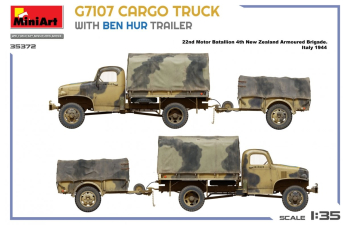 Сборная модель CHEVROLET G7107 4x4 Cargo Truck Military With Ben Hur Trailer 1943