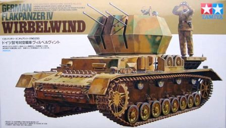 Сборная модель 4-ствольная самоходная 20-мм зенитная установка FLAKPANZER-IV WIRBELWIND с 4 фигурами