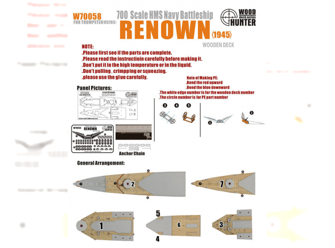 Набор деталей WWII Battlecruiser HMS Renown