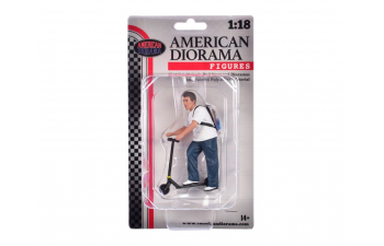 Фигурка мужчина с рюкзаком и самокатом. Серия 2 DioramaFigures №1