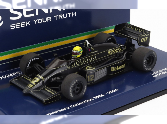 LOTUS F1 98t Renault Turbo №12 Season Dirty Version (1986) Ayrton Senna, Black Gold