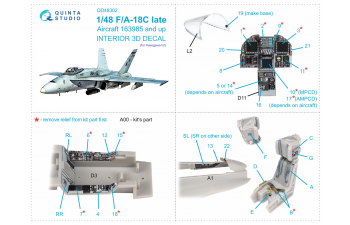 3D Декаль интерьера кабины F/A-18C late (Hasegawa)