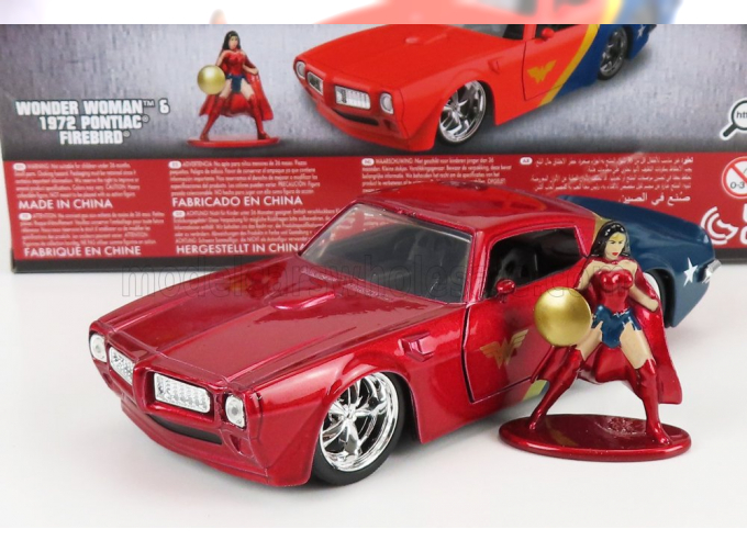 PONTIAC Firebird With Wonder Woman Figure 1972, Red Blue