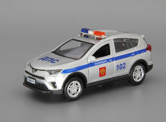 TOYOTA RAV4 Полиция, silver + световые и звуковые эффекты