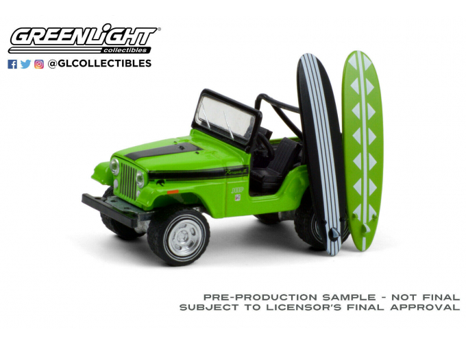 JEEP CJ-5 Renegade II с досками для серфинга 1971 Big Bad Green