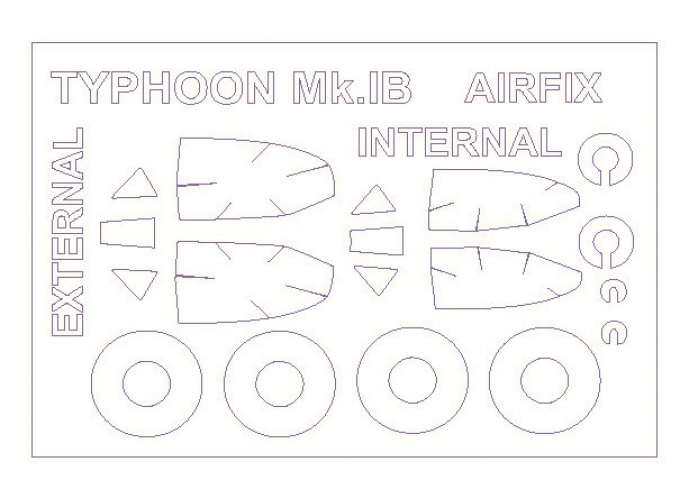 Набор масок окрасочных для Hawker Typhoon Mk.IB (двусторонние маски) + маски на диски и колеса