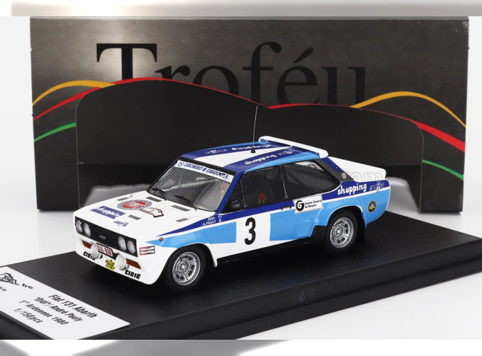 FIAT 131 Abarth Winner Rally Circuit Des Ardennes (1980) Didi - Andre Pauly, White Blue