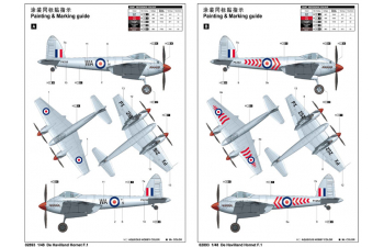 Сборная модель Британский истребитель De Haviland Hornet F.1