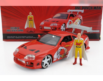 TOYOTA Supra With One Punch Man Saitama Figure (1995), Orange