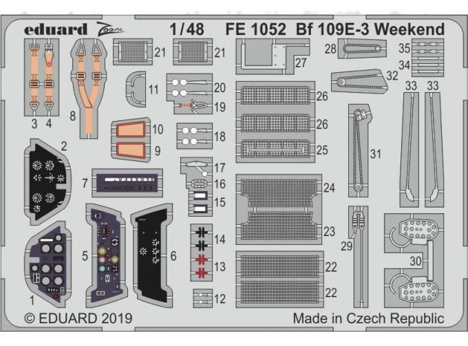 Набор фототравления для Bf 109E-3 Weekend