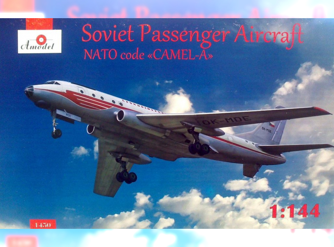 Сборная модель Советский пассажирский самолет Ту-104А (ВВС СССР / Чехия)