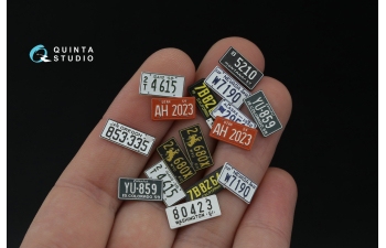 3D Декаль Автомобильные номера США, западные штаты, 1950-1960 (для всех моделей) (на метал. основании), часть1