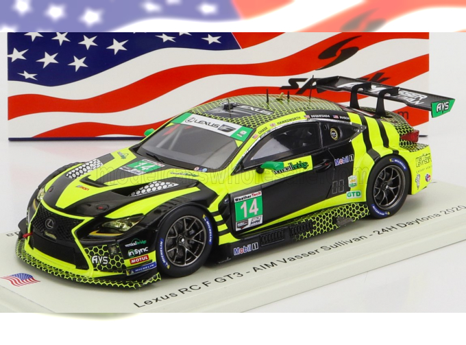 LEXUS RCF Gt3 Team Aim Vasser Sullivan N14 24h Daytona (2020) P.Chase - J.Hawksworth - K.Busch - M.de Quesada, Black Yellow