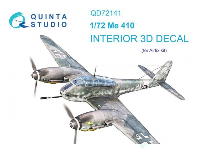 3D Декаль интерьера кабины Me 410 (Airfix)