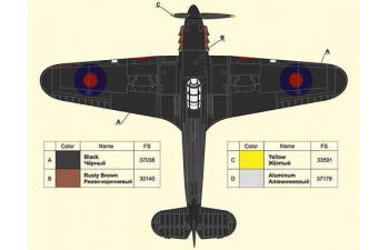 Сборная модель Английский истребитель ПВО "Харрикейн" I