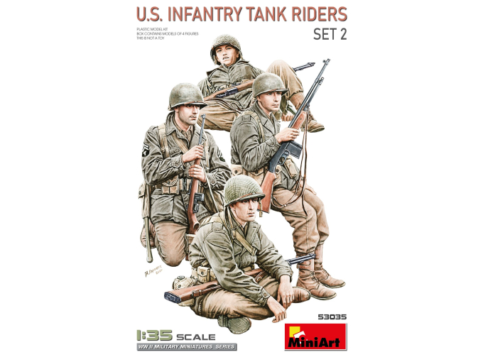 Сборная модель фигурки американские пехотинцы на танке / Usa Infantry Tank Riders Military Figures
