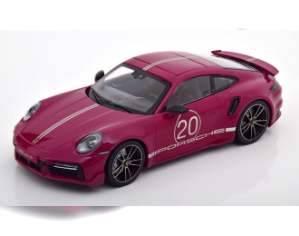 PORSCHE 911 (992) Turbo S with Sport Design Package (2021), pink silver