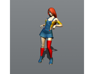 Фигура Девушка оперлась на машину, окрашенная