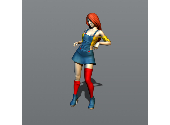 Фигура Девушка оперлась на машину, окрашенная