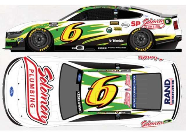 FORD Mustang #6 Brad Keselowski *Solomon Plumbing Throwback*, white/green/yellow 2026