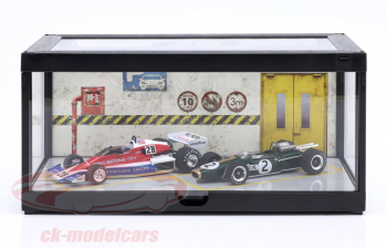 Diorama Single display case black with LED lighting for scale 1:18 / 1:24 Triple9, black / transparent