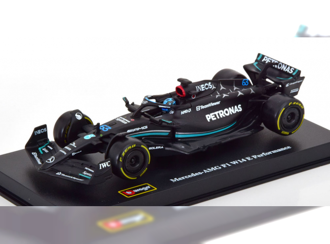 MERCEDES-BENZ GP F1 W14 Team Mercedes-amg Petronas Formula One N 63 Season (2023) George Russel - Con Pilota E Vetrina - With Pilot And Showcase, Matt Black