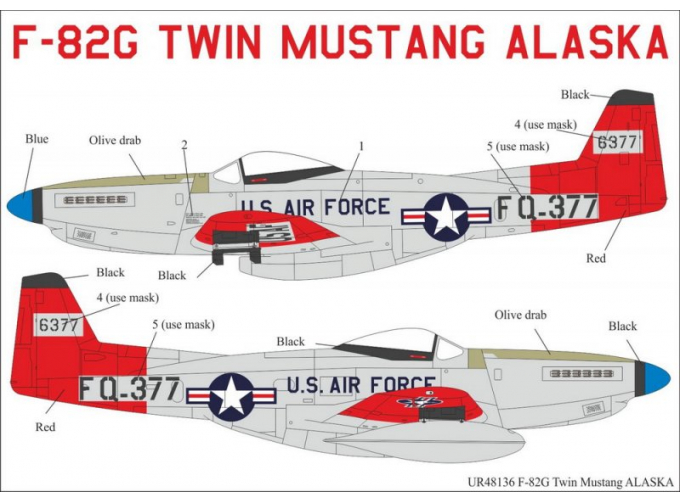 Декаль для F-82G Twin Mustang Alaska + маски