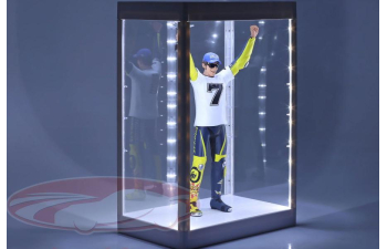 Витрина со светодиодной подсветкой для фигурок в масштабе 1:6, белый