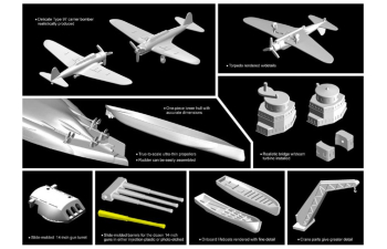 Сборная модель U.S.S. Arizona BB-39 + IJN Type 97 "Kate" Carrier Bomber "Pearl Harbor Attack" 7 December 1941