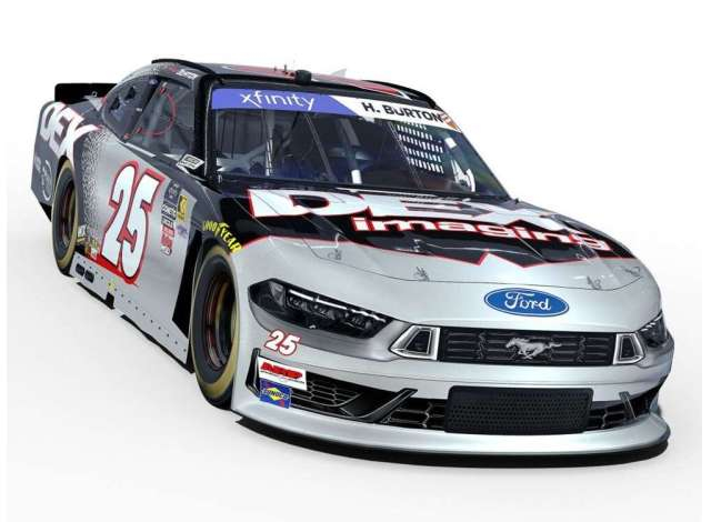 Ford Mustang #25 Harrison Burton *Dex Imaging*, silver/black/red 2025