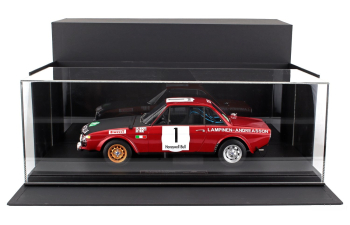 LANCIA Fulvia Hf 1600 Coupe (night Version) №1 Winner Rally Du Maroc (1972) Simo Lampinen - Solve Andreasson - Con Vetrina - With Showcase, Red Black