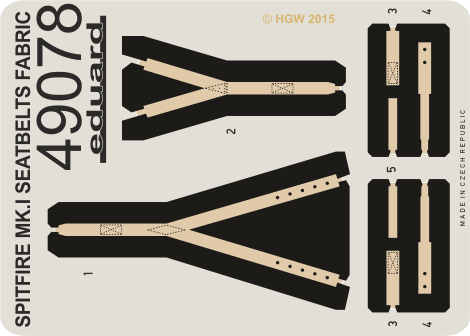 Фототравление Spitfire Mk. I ремни FABRIC
