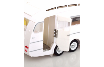 PEUGEOT 404 with Henon camping trailer (1965), brown metallic white