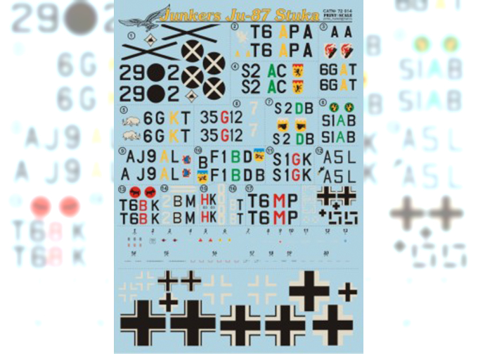 Junkers Ju - 87 Stuka Wet decal