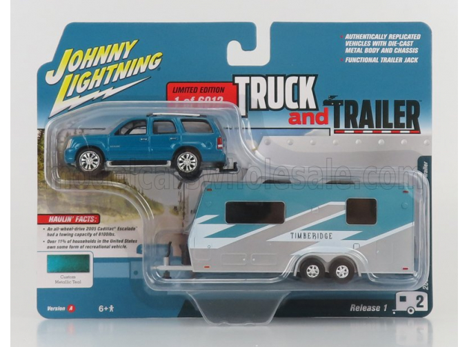 CADILLAC Escalade With Trailer Roulotte 2005, Blue Silver