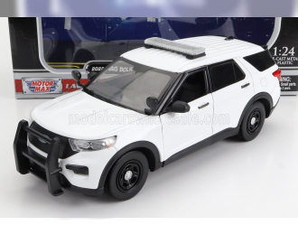 FORD Utility Police Interceptor With Light Bar And Push Bumper (2022), white